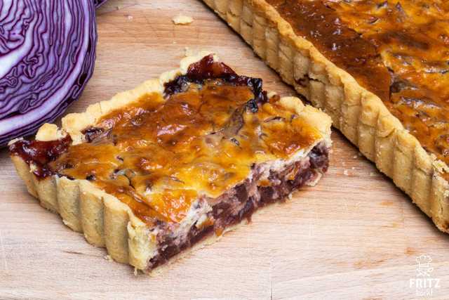 glutenfreie Rotkohl Tarte