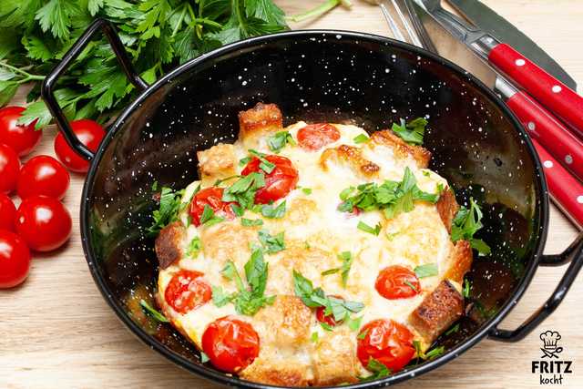 Tomaten Brotreste Frittata