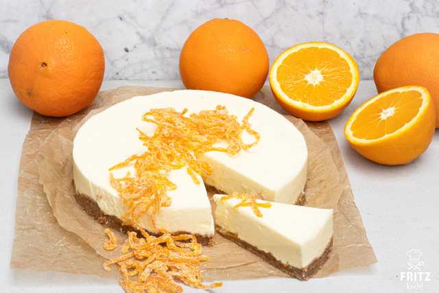 Weihnachtsplätzchen  Cheesecake mit Orangen