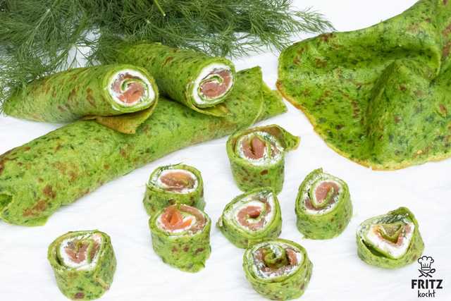 Lachs Pfannkuchen Rolle